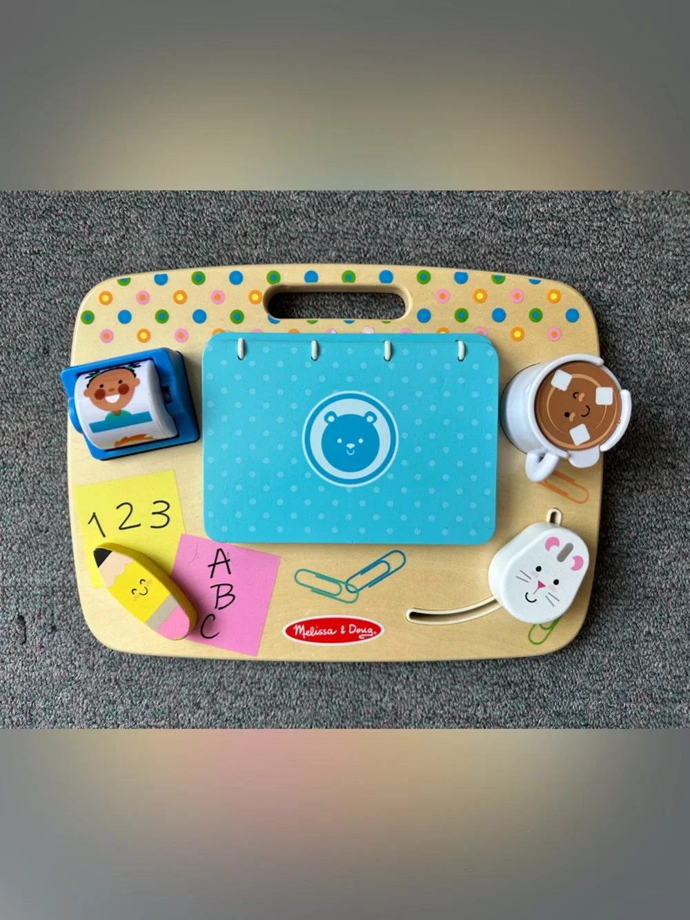 Melissa & Doug Wooden Work & Play Desktop Activity Board Sensory Toy